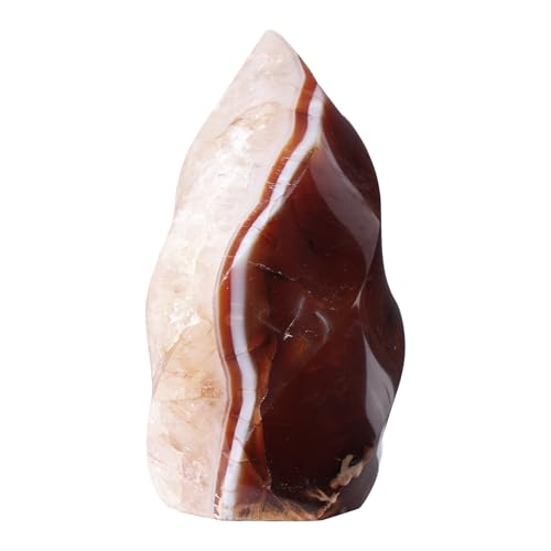 KYEYGWO Natürlicher Roter Achat Stein Edelstein Heilkristall Karneol Rohstein Dekorative Steine Specimen Ornamente für Reiki Meditation Haus Deko, 201g-300g