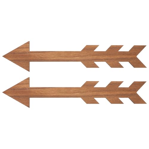 TOYANDONA 2Pcs Wooden Mailbox Arrow Signs Rustic Wood Wall Decor for Garden, Entryway, Vintage Style Decorative Arrows for Outdoor Mailbox Accessories