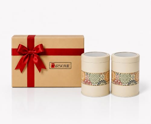 Image of Mandala Collection Airtight Kitchen Container Set| 1100ML- Set of 2| Food Grade Metal Jars for Dals, Millets, Pasta & Dry Food Storage| Vacuum Lid, Rust Resistant| Beige Rangoli Canisters