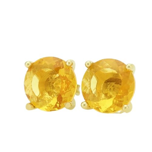 Puces d'oreilles en citrine naturelle boucles d'oreilles minimalistes argent 925 doré