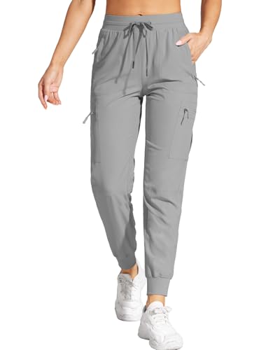 Womens Cargo Joggers Hiking Pants Lightweight Quick Dry Water Resistant Travel Casual Womens Pants with Zipper Pockets2