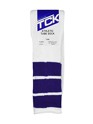 Image of TCK Retro Tube Socks with Stripes for Men & Women - 3 Stripe, 70's 80's Deadlift Socks