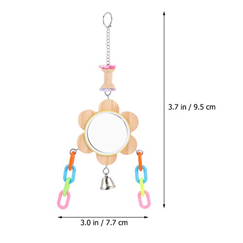 VILLCASE PÃ¡ssaro Espelho BalanÃ§o Gaiola de Madeira Animal de EstimaÃ§Ã£o Rede Dentes Brinquedo de