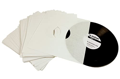 Grammatura carta: 70gr/m MC DAISON 50 pezzi Busta Copertina custodia interna protettiva antigraffio di alta qualità in carta bianca per dischi in vinile formato LP 33 giri e 12\