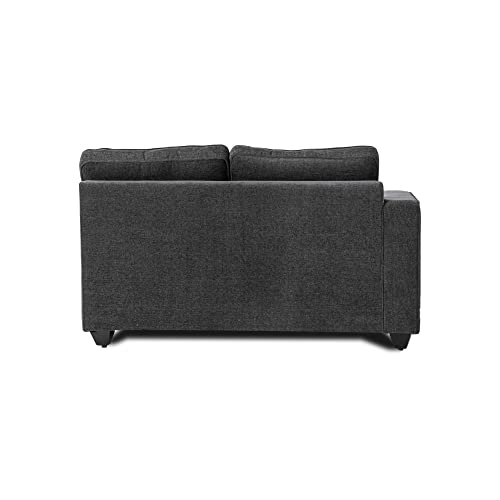 Image of Wakefit Malphino 2 Seater Sofa Set | 3 Year Warranty - Wooden, Smoke Grey Napper