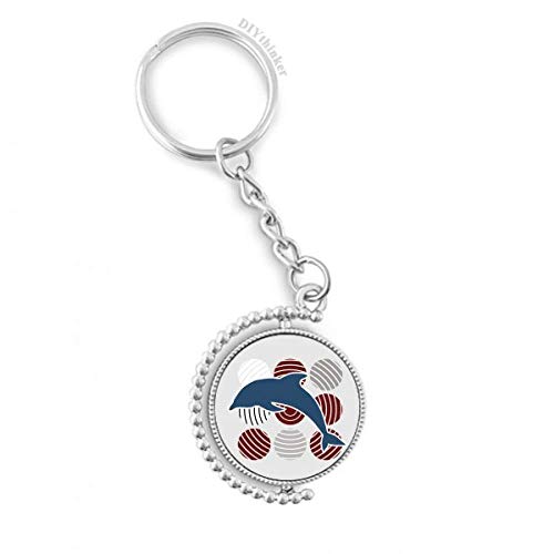 Llavero de delfín animado DIYthinker, un detalle circular y rotativo ideal para regalar