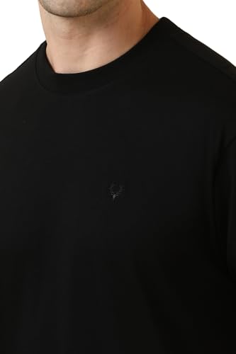 Image of Allen Solly Men's Cotton T-Shirt | Drop Shoulder | Back Print | Regular Fit | Casual Streetwear Style