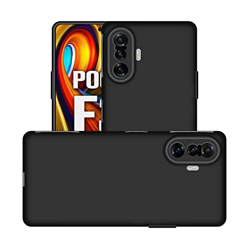 Image of Case Creation Liquid TPU Silicone Cover for Xiaomi Poco F3 GT Soft Case,Anti-Dirty Slim Case Frosted Matte Cute Candy TPU Raised Bezel (Splash of Color) Back Case Cover for Poco F3 GT -Black