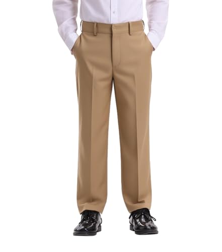 Image of Dreammonkey 4T-20Years Boys Flat Front Dress Pants Uniform Pants Adjustable Waistband for Toddler to Youth with Pockets
