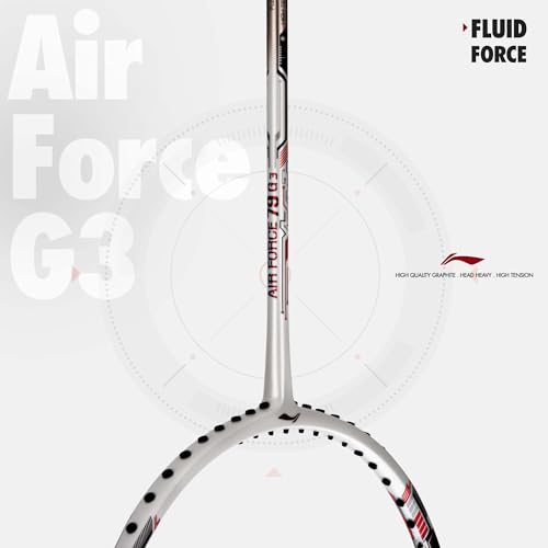 Image of Li-Ning Air Force G3 Badminton Racket with Full Cover | Max Tension : ≤30 lbs | Superlight Technology | Aerotec Beam | Dynamic Frame