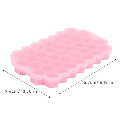 Molde de silicona para cubitos de hielo 37 cubos rosa miniatura 2