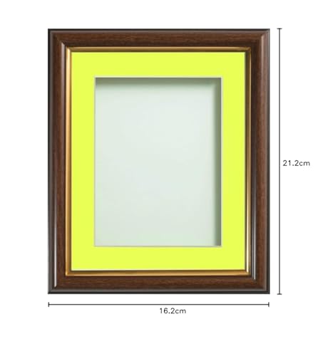 Frame Company Eldridge Mahogany Photo Frame with Lemon Bon Bon Mount, 6x4 for 4x3 inch, fitted with perspex - Image 3