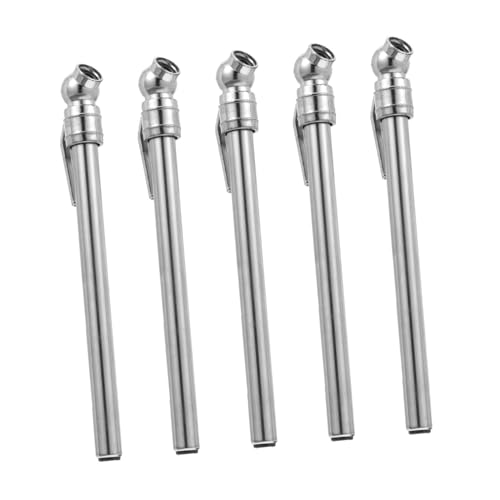 SHERCHPRY Manometro per Pneumatici a Penna 5 Pezzi Misuratore di Pressione Portatile Compatto in Metallo Argento Strumento per Controllo Pressione Pneumatici Auto Facile da Trasportare e