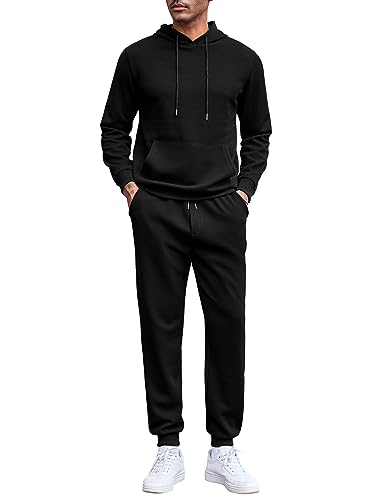 COOFANDY Men's Tracksuits 2 Pieces Waffle Hoodies Sweatsuit Sets