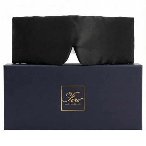 ACWOO Mascherina per Dormire, Mascherina per Occhi in 100% seta di gelso, Maschera per Dormire Ipoallergenica Oscurante con Fascia Regolabile per Dormire, Meditazione, Viaggi (Blu