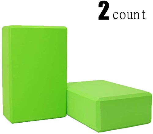 T.face Bloques de Yoga, Ladrillos de Ejercicio de Espuma EVA, Bloque de Espuma de EVA La Superficie Suave Antideslizante Proporciona Estabilidad y Equilibrio para Yoga(Paquete de 2) (Verde)