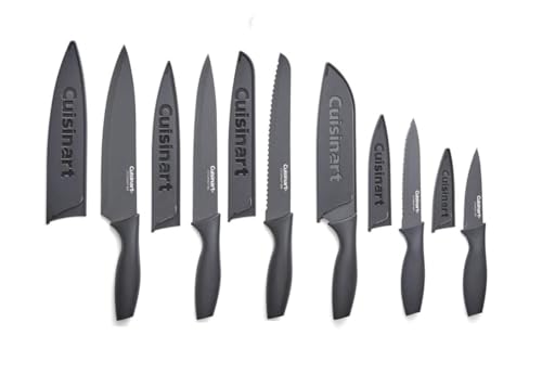 Cuisinart Knife Set, 12pc Ceramic Coated Knife Set with 6 Blades & 6 Blade Guards, Lightweight,...