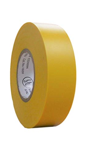Image of TradeGear Colored Electrical Tape - PVC General Purpose - Waterproof, Flame Retardant, Rubber Based Adhesive, UL Listed - Rated for Max. 600V and 80oC Use - 60' x 3 /4 inch x 0.07 inch (1 Pk Yellow)
