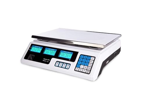 SQUADO Bilancia Elettronica Digitale Professionale da Banco per Alimenti Piatto in Acciaio Inox e Schermo LCD