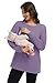 Smallshow Women's Nursing Sweatshirt Tops Fleece Long Sleeve Breastfeeding Clothes Lavender,L