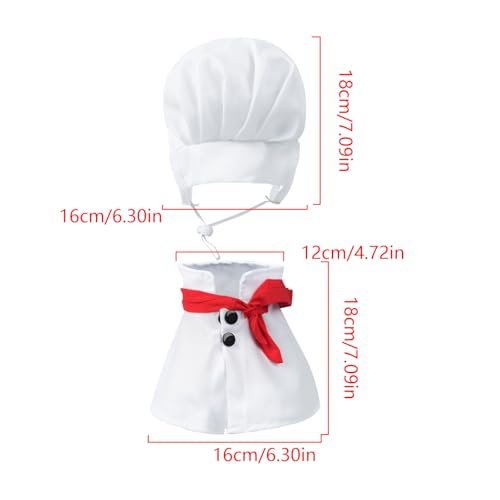 Disfraz chef ajustable para perros talla L blanco miniatura 3