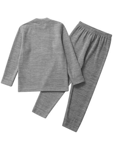 easyforever Kids Boys Girls Thermal Underwear Set Mock Neck Fleece Lined Winter Base Layer Top and Bottoms Long Johns Set4
