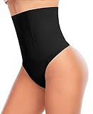 YARRCO DAMEN BAUCHWEG UNTERHOSE SLIPS STRING TANGA SHAPEWEAR HOHE TAILLE MIEDERHOSE BODY SHAPER MIEDERSLIPS FIGURFORMENDE UNTERWÄSCHE (SCHWARZ-HOHE TAILLE, L)