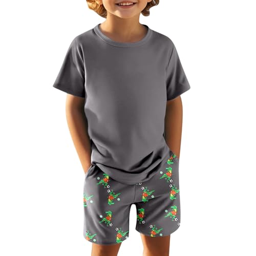 Boys Dinosaur Print T-Shirt and Shorts Set Casual Athletic Wear for Active Play and Everyday Comfort3