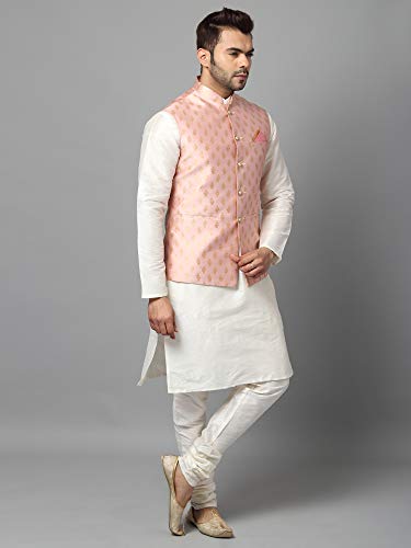 Image of Uri and MacKenzie Men's Silk Blend Kurta Pajama with Designer Ethnic Nehru Jacket /Modi Jacket