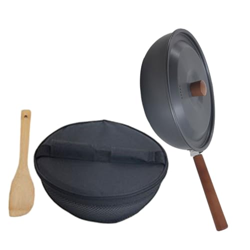 iplusmile 1 Juego sartén para acampar Pequeña sartén caldera de cocina olla de cocina para acampar minisartén bandeja de huevo bote de cazuela olla de sopa aleación de aluminio Negro