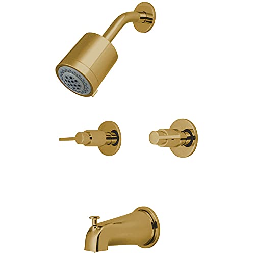 Kingston Brass KBX8142NDL NuvoFusion Tub and Shower Faucet, 5-1/2" in Spout Reach, Polished Brass
