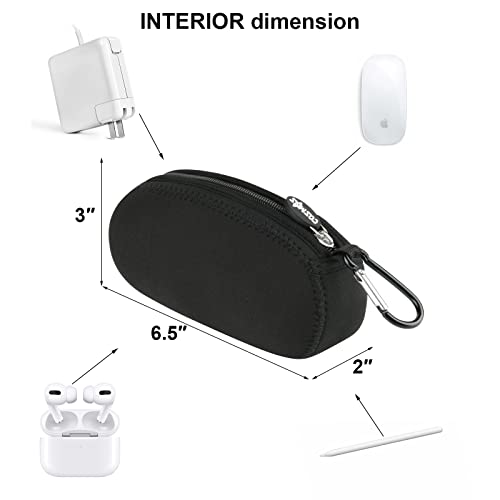 Cosmos Neoprene Travel Pouch Laptop Accessories Case Bag Multi-function Bag for Holding Power Adapter, Mouse, Phone Charger, Power Bank & Cord, Black Color4