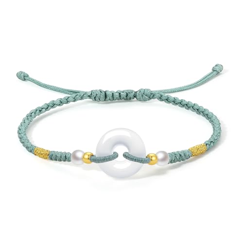 24K-Solid-Gold-Bracelet-for-Women-Real-Pure-Gold-Bead-Jewelry-Dainty-Charm-Pearl-Bead-Jade-Agate-Pearl-Circle-Round-Peace-Buckle-Jewelry-Adjustable-Red-Purple-Green-Braided-Bracelet-for-Men-Girlfriend