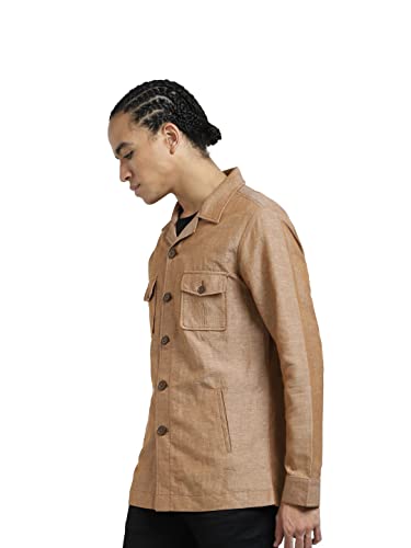 Image of JACK & JONES Men's Standard Length Solid Slim Fit Notch Lapel Collar Jacket