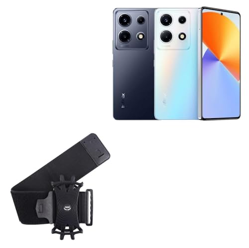 BoxWave Holster Compatible with Infinix Note 30 VIP - ActiveStretch Sport Armband, Adjustable Armband for Workout and Running - Jet Black