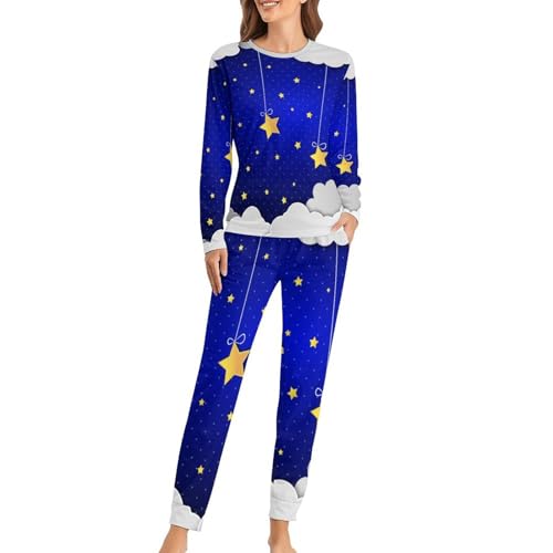 Pyjama Femme Étoiles et Nuages de Lune pour des Nuits Douces et Sereines