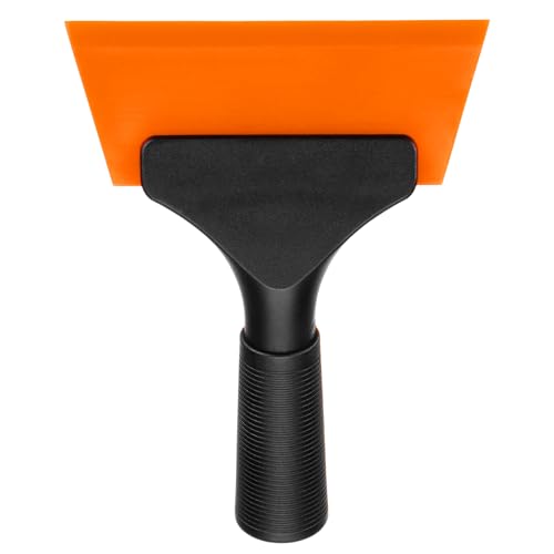 Image of uxcell 5 Inch Shower Squeegee for Glass Doors, All-Purpose Bath Squeegee with Handle for Bathroom Window Mirror Car Glass, Orange