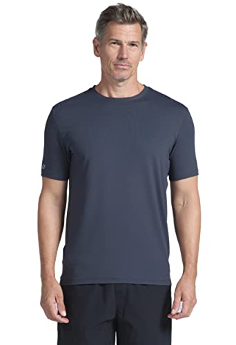 Ibkul Men's Athleisure Wear Sun Protective Upf 50+ Icefil Cooling Tech Short Sleeve Crewneck T-Shirt - 92199 Ink Solid Xxl #TOP4