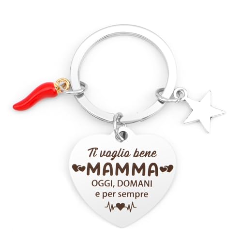 JIOMULIG Regalo Festa Della Mamma Utili di figlio figlia Regalo Grazie per Mamma Compleanno Natale San Valentino Anniversario Pasqua Idee Regali Festa Della Donna Portachiavi Mamma Personalizzato