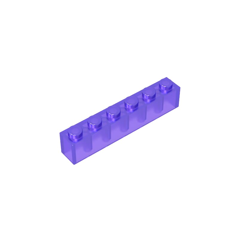3009 Basic Bricks Brick 1x6 50 Pieces GDS-535 Compatible with Lego Building Blocks Color:Trans Purple 126 โ image 1