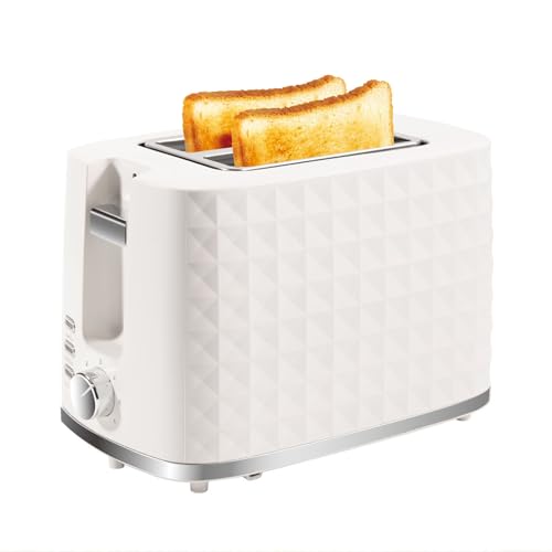 Toaster 2 Slices, Toasters Wide Slot, Bread Toaster with Cancel, Bagel, Defrost Function, Bagel Toasters with Removable Tray & 6 Temperature Settings, Beige