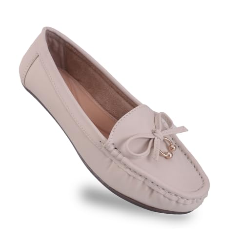 Image of CatBird Women's Flat Shoes for Casual & Office Wear, Bow Detail Slip-On Loafers