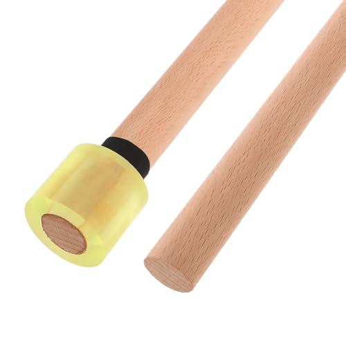 1 par de baquetas silenciosas — baquetas de percusión de madera con cabezas de caucho para bajo ruido, ideales para práctica de batería estudiantil, ensayos y presentaciones de marcha miniatura 3