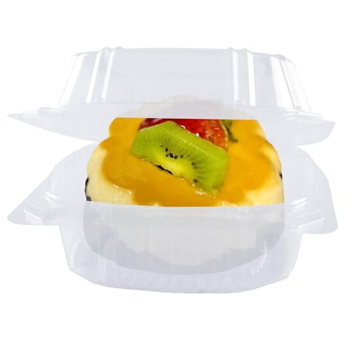 O’Creme Bakeable Plastic Mini Cake Pan with Container - Baking Pan With Non-Stick Silicone - Reusable Mold For Baking and Much More - and Clear Snap-Closure Container - 50 Cake Pans + 50 Containers