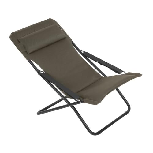 Lafuma MOBILIER - Bain de Soleil Matelassé Pliant Multiposition TRANSABED -Toile AirComfort Résistante -Chaise Longue Terrasse, Piscine et Jardin -3 Positions, Tout...