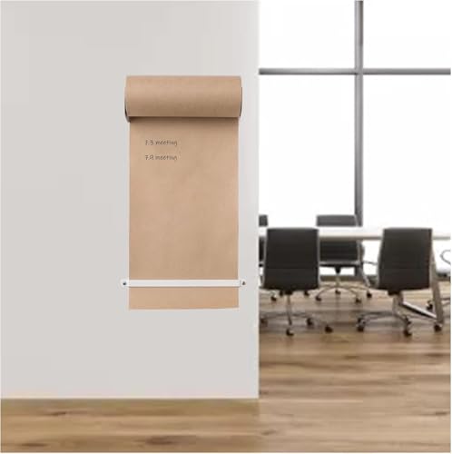 Soporte de papel Kraft para sala de reuniones, dispensador y cortador de papel en rollo, arte de pared, soporte de acero blanco, para tablero de dibujo y garabato en oficina o cafetería.,37cm Soporte de papel Kraft para sala de reuniones, dispensador y cortador de papel en rollo, arte de pared, soporte de acero blanco, para tablero de dibujo y garabato en oficina o cafetería.,37cm