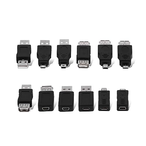 Agatige Adattatore USB C a Micro USB, 12 PC Convertitori Mini Maschio Femmina Multiple Adattatore micro USB per Connettere Laptop/Tablet, Lettori MP3, Fotocamere Digitali ecc.