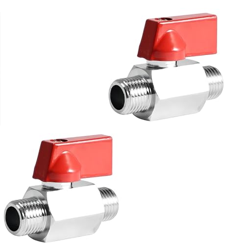 Válvula De Bola, 2 Piezas Válvula De Cierre Cromado De 1/2' Macho X 1/2' Macho, Mini Válvulas De Bola De Latón Para Bombas De Agua, Tanques, Grifo Exterior