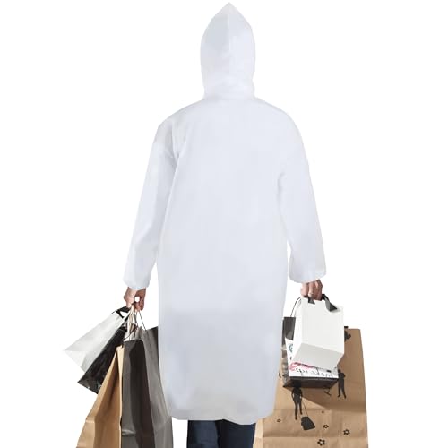 welsberg Regenponcho mit Kapuze, Damen und Herren Wasserdicht Atmungsaktiv Regenjacke Reganmantel Regenschutz für Konzert Festival Camping Wandern Angeln Sport, Transparent
