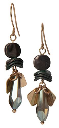 Artsy Circle Two Toned Gold And Silver Earrings For Women (3 Pack Shell & Faceted) #TOP6